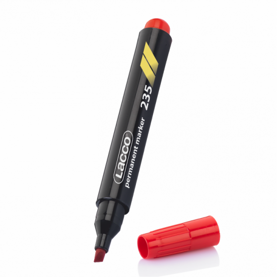 Lacco Permanent Markör - Kesik Uç - Kırmızı