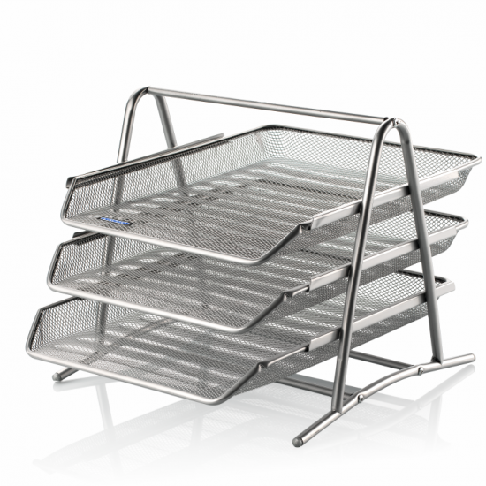 Lacco Metal Evrak Rafı - 3'lü - Gümüş